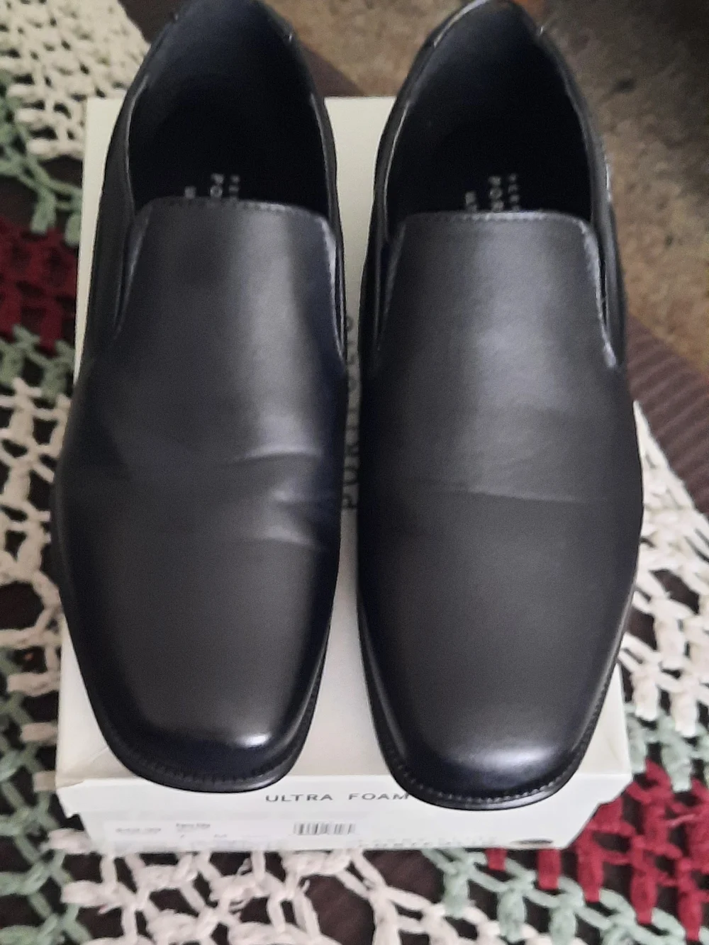 Perry Ellis Black Slip-On Dress Shoes